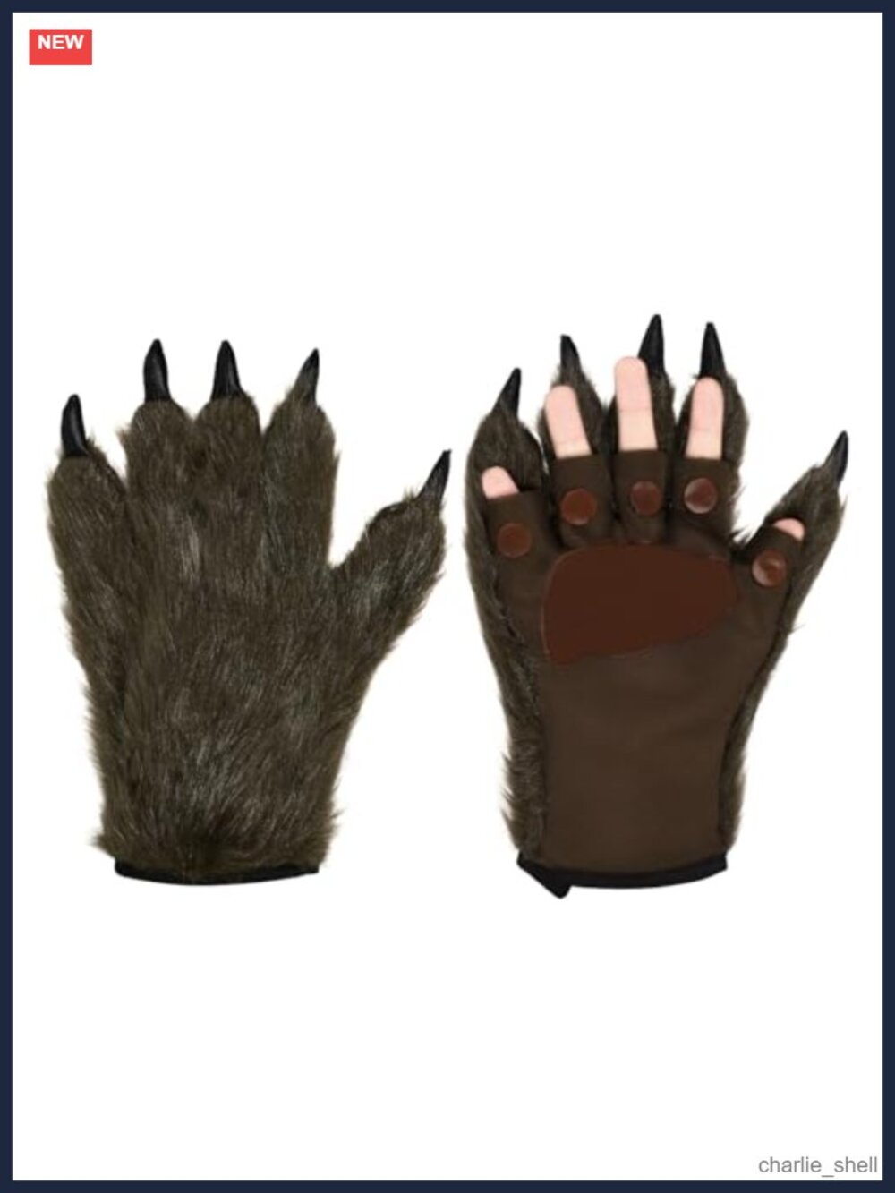 Bear Claw Halloween Gloves Warm Wolf Paw Animal Costume Furry Text Mitt